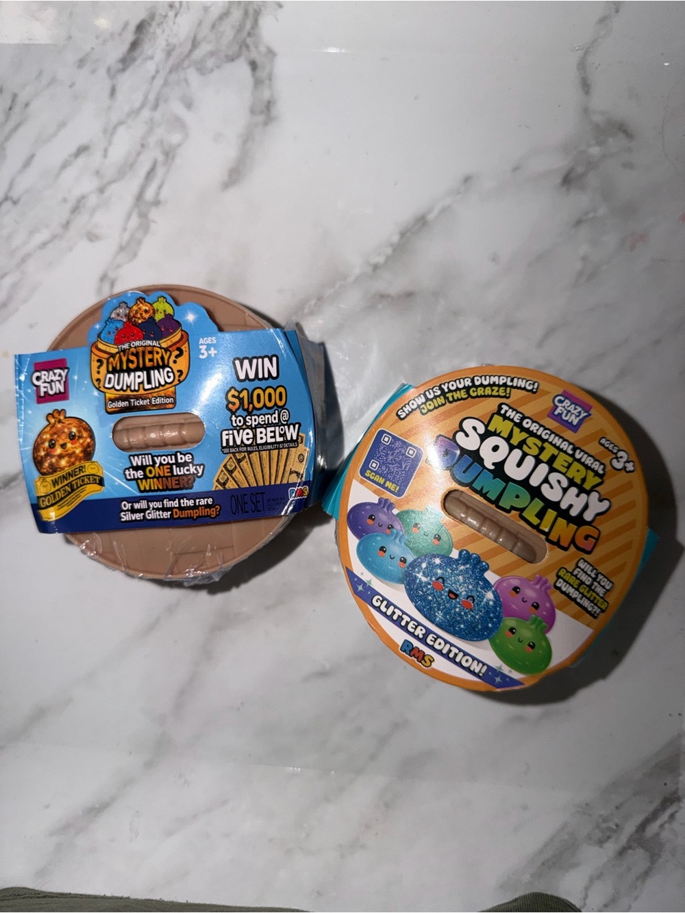 Mystery Squishy Dumpling Kids Toy - Glitter Edition set of 2